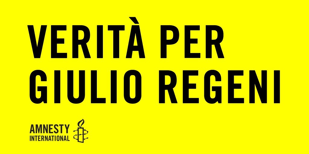 “Appello a Ghinelli e a tutti i Sindaci: aderite alla campagna di Amnesty International per Giulio Regeni ”
