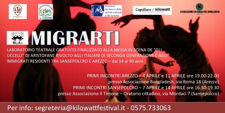 Al via il progetto MigrArti; laboratorio teatrale gratuito per stranieri