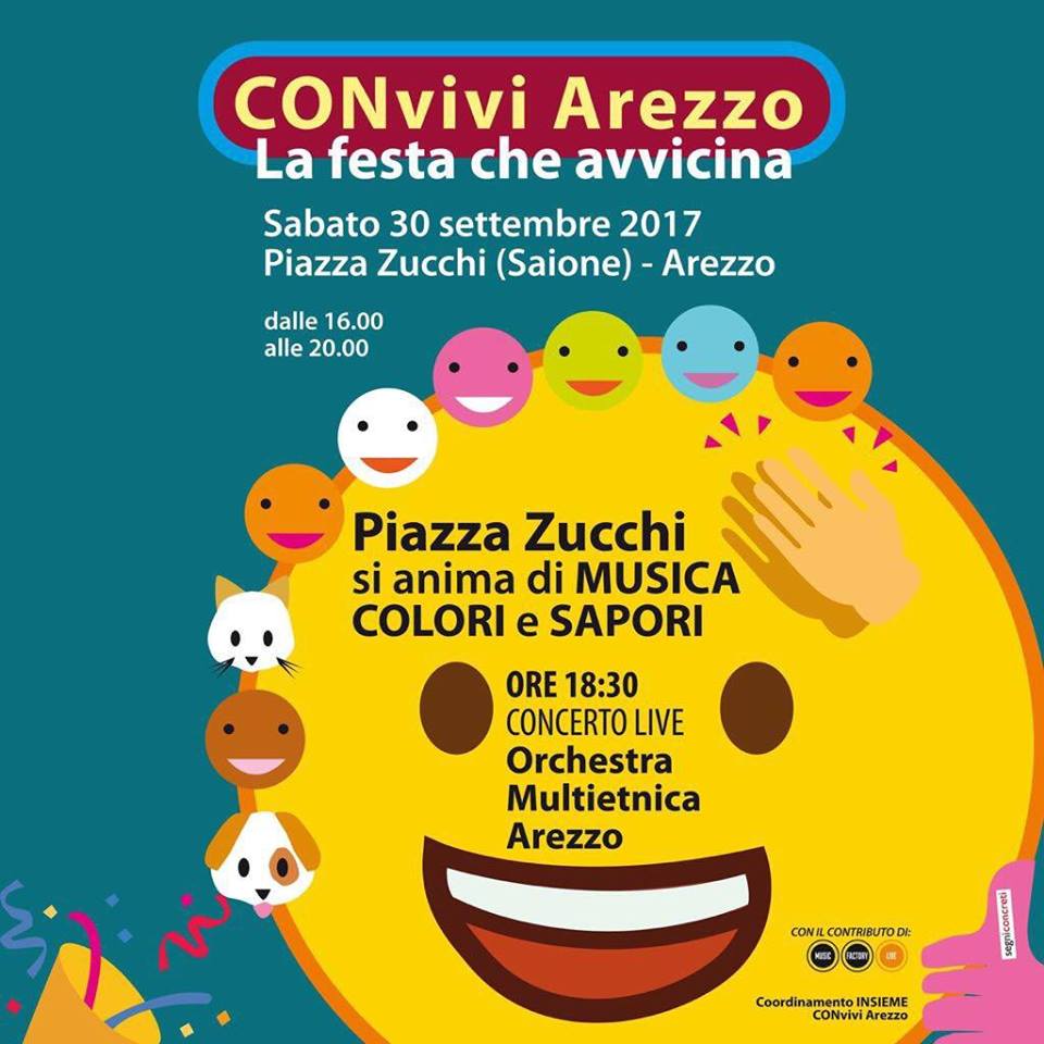 “CONvivi Arezzo – la Festa che Avvicina”, sabato 30, dalle 16 alle 20, in piazza Zucchi