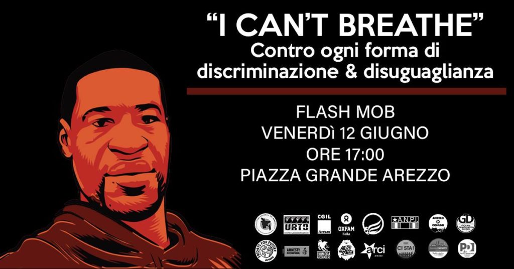 I CAN’T Breathe, Contro la Discriminazione e la disuguaglianza – ACB partecipa al Flash Mob di venerdì 12 giugno 2020 ore 17:00 in Piazza Grande ad Arezzo